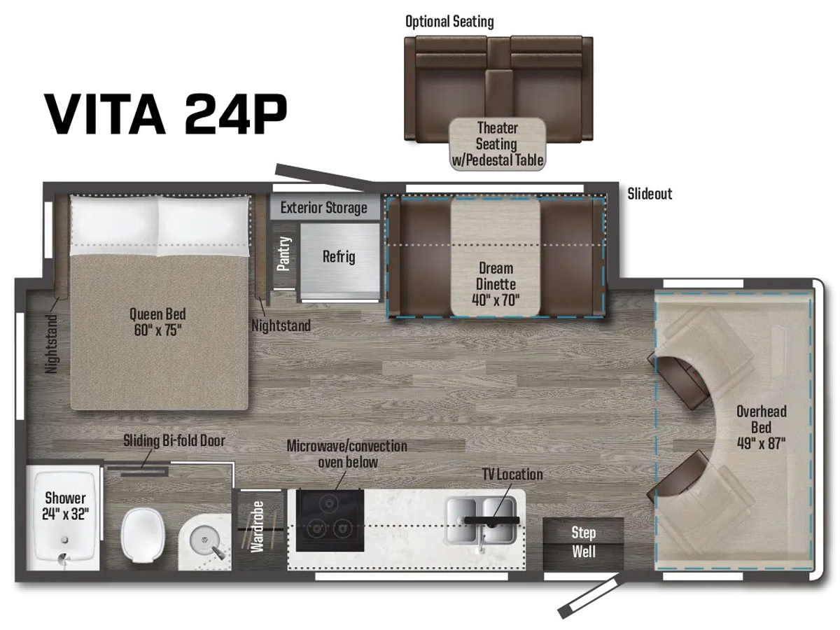 Winnebago Vita 24P Floorplan